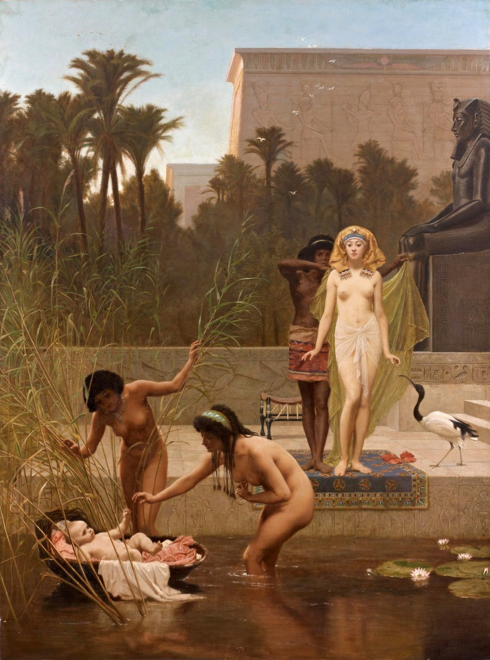 The Finding of Moses from Nile river by Pharaoh daughter Frederick Goodall